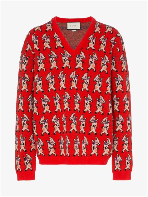 gucci wool sweater replica|gucci piglet sweater.